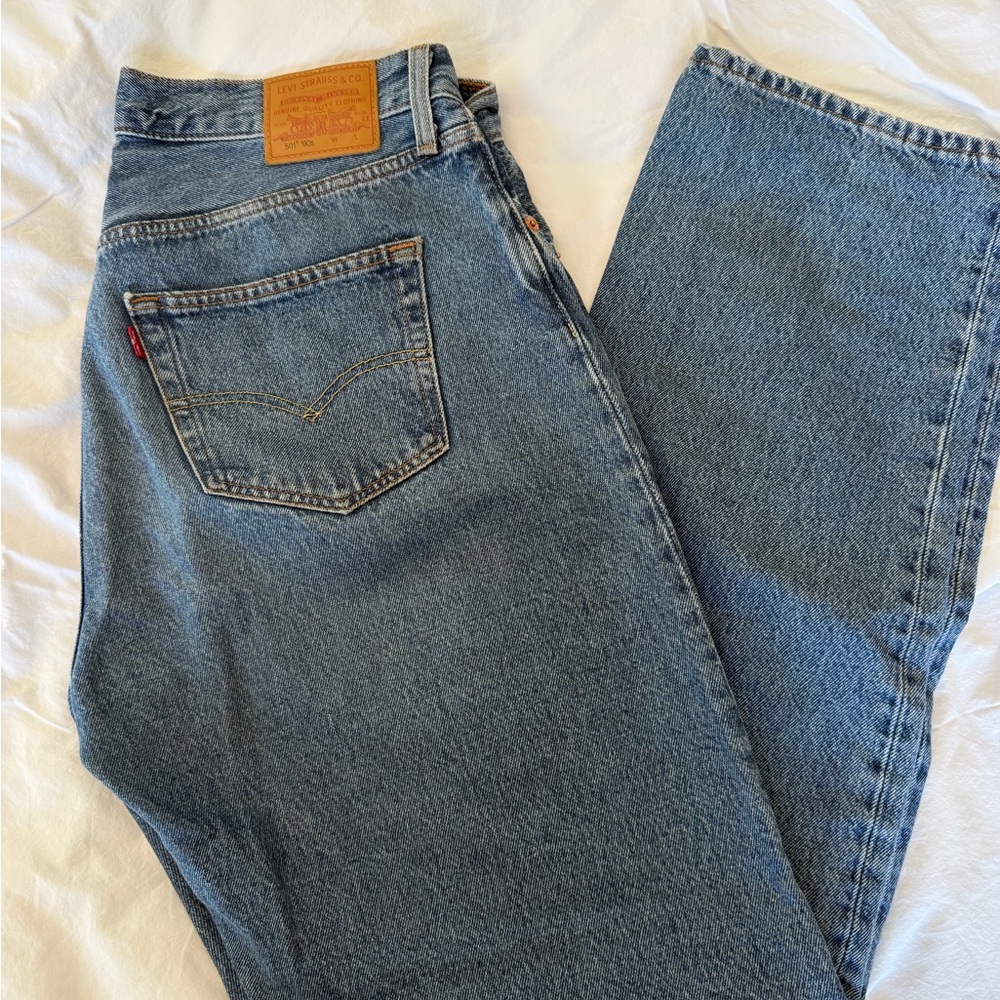 Levi's Women's Straight-Leg Jeans in Classic Blue Wash 501 90s